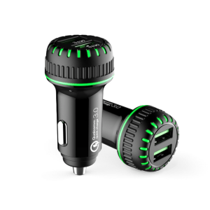 מטען לרכב סופר מהיר כולל 2 יציאות וכבל Type-c