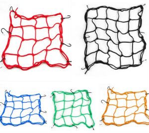 רשת קשירה לאופניים ואופנוע מחוזקת ואלסטית + 6 ווים בצבעים שונים