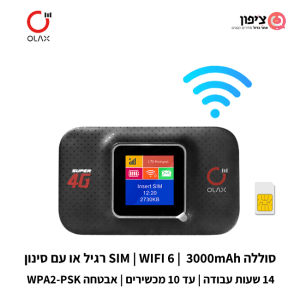 ראוטר סלולרי עם סים מומלץ תומך WIFI 6